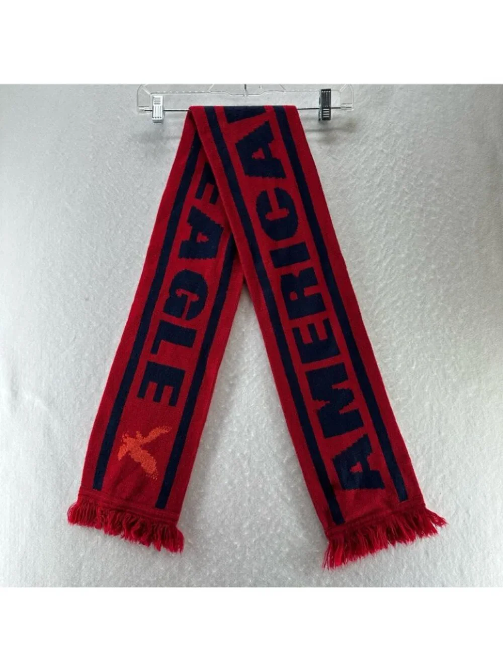 American Eagle Outfitters Scarf Adult OS Rectangle Sweater Knit Fringed Red
